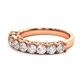Demi-Alliance Montaigne Diamants Ronds 9 pierres, diamants de laboratoire, or rose 18 carats — Maison Laveran Paris
