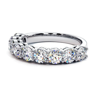 Demi-Alliance Montaigne Diamants Ronds 9 pierres, diamants de laboratoire, or blanc 18 carats ou platine 950 — Maison Laveran Paris