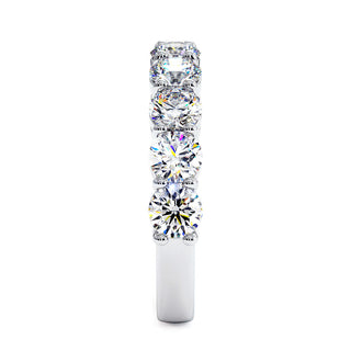 Demi-Alliance Montaigne Diamants Ronds 9 pierres, diamants de laboratoire, or blanc 18 carats ou platine 950 — Maison Laveran Paris