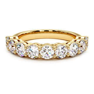 Demi-Alliance Montaigne Diamants Ronds 9 pierres, diamants de laboratoire, or jaune 18 carats — Maison Laveran Paris