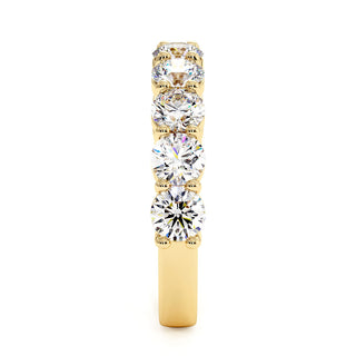 Demi-Alliance Montaigne Diamants Ronds 9 pierres, diamants de laboratoire, or jaune 18 carats — Maison Laveran Paris
