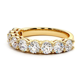 Demi-Alliance Montaigne Diamants Ronds 9 pierres, diamants de laboratoire, or jaune 18 carats — Maison Laveran Paris