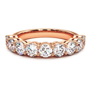 Demi-Alliance Montaigne Diamants Ronds 9 pierres, diamants de laboratoire, or rose 18 carats — Maison Laveran Paris