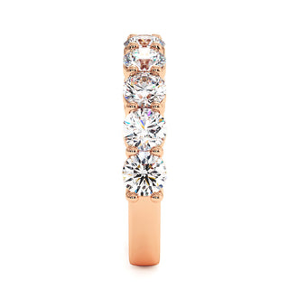 Demi-Alliance Montaigne Diamants Ronds 9 pierres, diamants de laboratoire, or rose 18 carats — Maison Laveran Paris