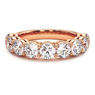 Demi-Alliance Montaigne Diamants Ronds 9 pierres, diamants de laboratoire, or rose 18 carats — Maison Laveran Paris