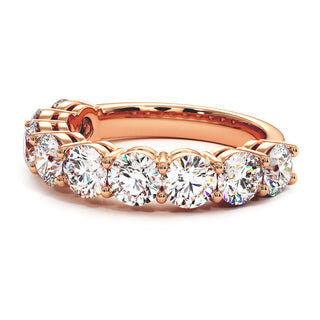 Demi-Alliance Montaigne Diamants Ronds 9 pierres, diamants de laboratoire, or rose 18 carats — Maison Laveran Paris