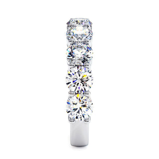Demi-Alliance Montaigne Diamants Ronds 9 pierres, diamants de laboratoire, or blanc 18 carats ou platine 950 — Maison Laveran Paris