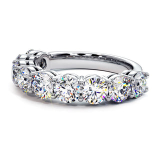 Demi-Alliance Montaigne Diamants Ronds 9 pierres, diamants de laboratoire, or blanc 18 carats ou platine 950 — Maison Laveran Paris