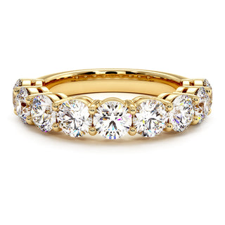 Demi-Alliance Montaigne Diamants Ronds 9 pierres, diamants de laboratoire, or jaune 18 carats — Maison Laveran Paris