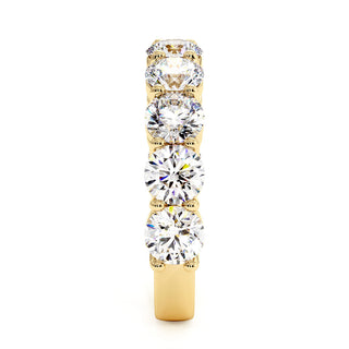 Demi-Alliance Montaigne Diamants Ronds 9 pierres, diamants de laboratoire, or jaune 18 carats — Maison Laveran Paris