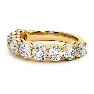 Demi-Alliance Montaigne Diamants Ronds 9 pierres, diamants de laboratoire, or jaune 18 carats — Maison Laveran Paris