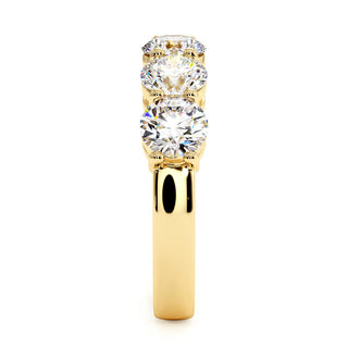 Demi-Alliance Montaigne Diamants Ronds 5 pierres, diamants de laboratoire, or jaune 18 carats — Maison Laveran Paris
