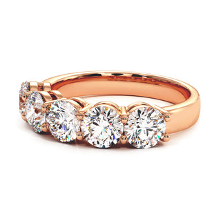 Demi-Alliance Montaigne Diamants Ronds 5 pierres, diamants de laboratoire, or rose 18 carats — Maison Laveran Paris