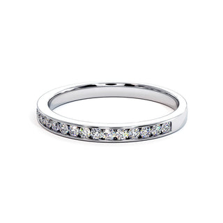 Demi-Alliance Concorde, diamants de laboratoire sertis grain, or blanc 18 carats ou platine 950 — Maison Laveran Paris