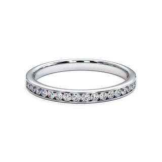 Demi-Alliance Concorde, diamants de laboratoire sertis grain, or blanc 18 carats ou platine 950 — Maison Laveran Paris