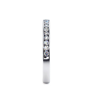 Demi-Alliance Concorde, diamants de laboratoire sertis grain, or blanc 18 carats ou platine 950 — Maison Laveran Paris