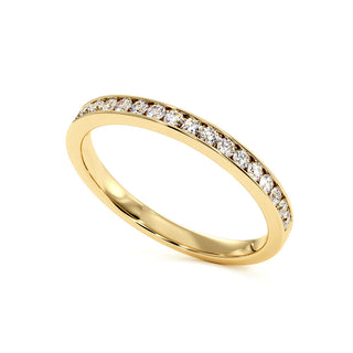 Demi-Alliance Concorde, diamants de laboratoire sertis grain, or jaune 18 carats — Maison Laveran Paris