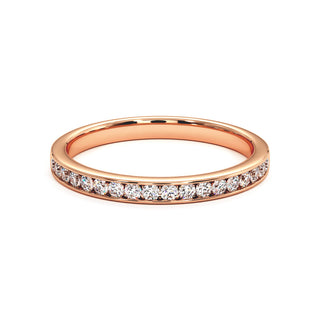 Demi-Alliance Concorde, diamants de laboratoire sertis grain, or rose 18 carats — Maison Laveran Paris