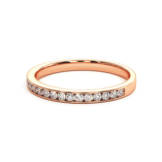 Demi-Alliance Concorde, diamants de laboratoire sertis grain, or rose 18 carats — Maison Laveran Paris