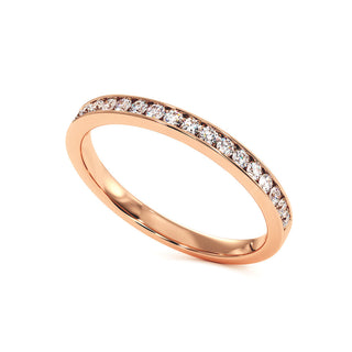 Demi-Alliance Concorde, diamants de laboratoire sertis grain, or rose 18 carats — Maison Laveran Paris