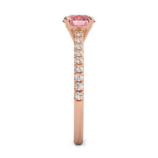 Bague Vendôme Diamant Rose Rond, diamant de laboratoire rose, or rose 18 carats — Maison Laveran Paris