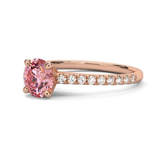 Bague Vendôme Diamant Rose Rond, diamant de laboratoire rose, or rose 18 carats — Maison Laveran Paris