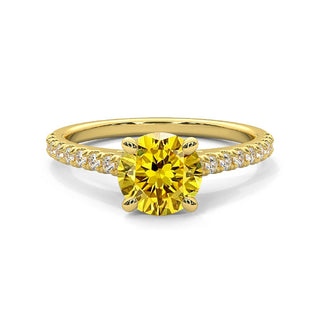 Bague Vendôme Diamant Jaune Rond, diamant de laboratoire jaune, or jaune 18 carats — Maison Laveran Paris