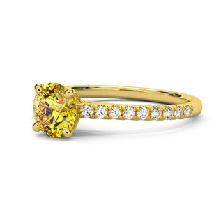 Bague Vendôme Diamant Jaune Rond, diamant de laboratoire jaune, or jaune 18 carats — Maison Laveran Paris