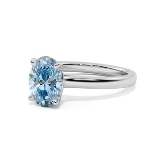 Bague Montaigne Diamant Bleu Ovale