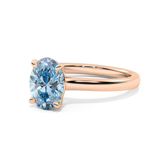 Bague Montaigne Diamant Bleu Ovale