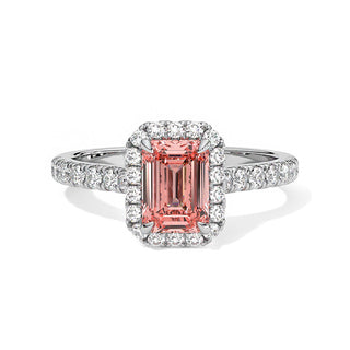 Bague Odéon Diamants Rose Taille Emeraude