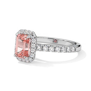 Bague Odéon Diamants Rose Taille Emeraude