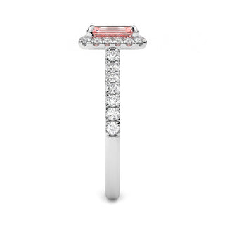 Bague Odéon Diamants Rose Taille Emeraude