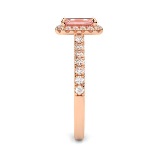 Bague Odéon Diamants Rose Taille Emeraude
