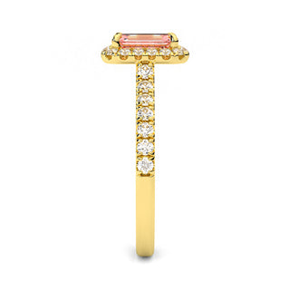 Bague Odéon Diamants Rose Taille Emeraude