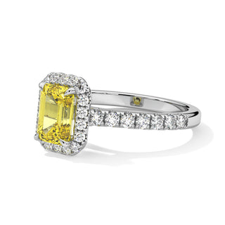Bague Odéon Diamants Jaune Taille Emeraude