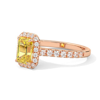 Bague Odéon Diamants Jaune Taille Emeraude
