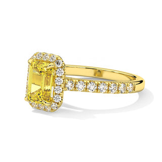 Bague Odéon Diamants Jaune Taille Emeraude