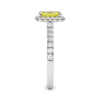 Bague Odéon Diamants Jaune Taille Emeraude