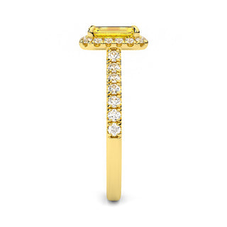 Bague Odéon Diamants Jaune Taille Emeraude