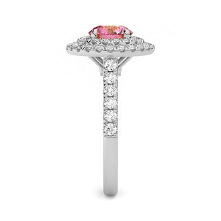 BAGUE ODEON DOUBLE HALO ROND DIAMANT ROSE