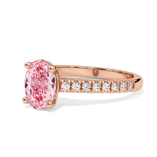 Bague Vendôme Diamant Rose Ovale, diamant de laboratoire rose, or rose 18 carats — Maison Laveran Paris
