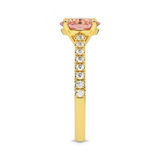 Bague Vendôme Diamant Rose Ovale, diamant de laboratoire rose, or jaune 18 carats — Maison Laveran Paris