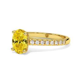 Bague Vendôme Diamant Jaune Ovale, diamant de laboratoire jaune, or jaune 18 carats — Maison Laveran Paris