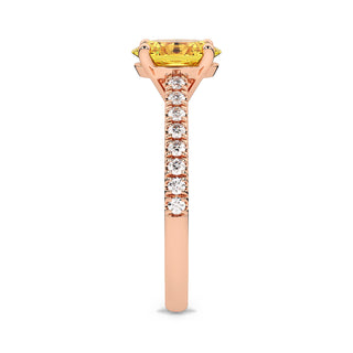 Bague Vendôme Diamant Jaune Ovale, diamant de laboratoire jaune, or rose 18 carats — Maison Laveran Paris