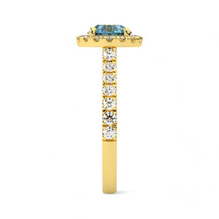 Bague Odéon Diamants Bleu Rond