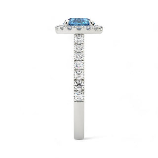 Bague Odéon Diamants Bleu Rond