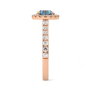 Bague Odéon Diamants Bleu Rond
