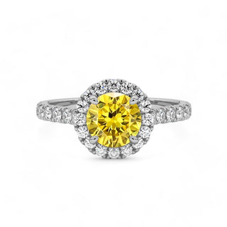 Bague Odéon Diamants Jaune Rond