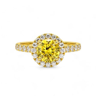 Bague Odéon Diamants Jaune Rond